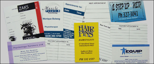 Sameday Premium Loyalty Program Appointment Cards Print Sample